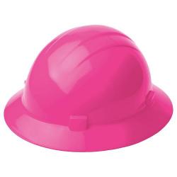Americana Hard hat, 4-pt ratchet, full brim, non vented, color: hi-viz pink