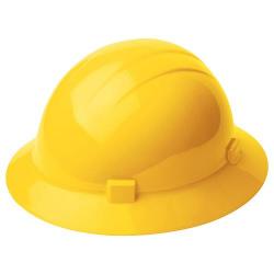Americana Hard hat, 4-pt ratchet, full brim, non vented, color: yellow