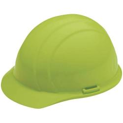 Americana Hard hat, 4-pt ratchet, standard brim, non vented, color: hi-viz lime