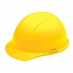 Americana Hard hat, 4-pt ratchet, standard brim, non vented, color yellow