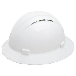Americana Hard hat, 4-pt ratchet, full brim, vented, color white