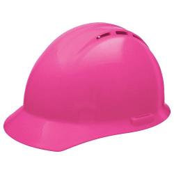 Americana Hard hat, 4-pt ratchet, standard brim, vented, color: hi-viz pink