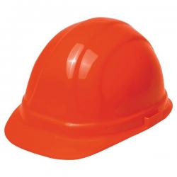 Omega II Hard hat, standard brim, non-vented, 6-pt rachet, color: Hi Viz Orange