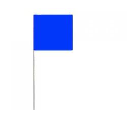 Stake flags, metal staff, color blue, 2-12" x 3-12" flags on a 21" stake, 100/bundle