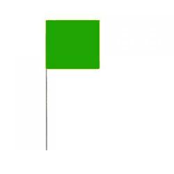 Stake flags, metal staff, color: crayon green, 2-1⁄2" x 3-1⁄2" flags on a 21" stake, 100/bundle