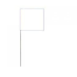 Stake flags, metal staff, color: white, 2-1⁄2" x 3-1⁄2" flags on a 21" stake, 100/bundle