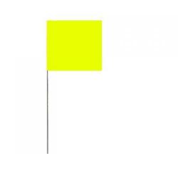 Stake flags, metal staff, color yellow, 2-12" x 3-12" flags on a 21" stake, 100/bundle