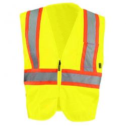 Vest, mesh, two-tone, zipper, Class 2, yellow, size 3X
