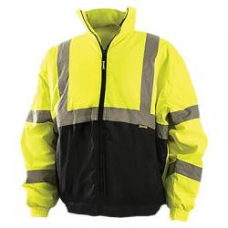 Bomber jacket, quilted polyester lining, hi-vis, yellow, size large