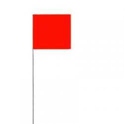 Stake flags, metal staff, Red, 4"x5" flag on 30" stake, 100/bundle