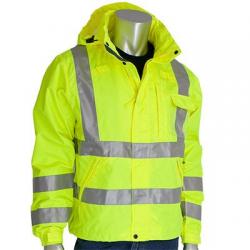 Rain jacket, heavy duty, waterproof, class 3, yellow, size 2X