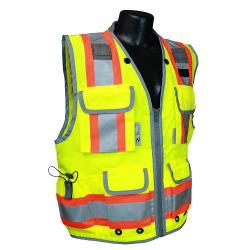 Vest, survey safety utility, zipper, Class 2, yellow, size 3X