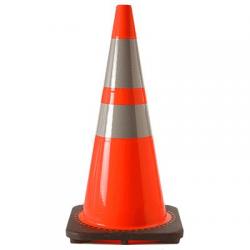 Traffic cone, reflective, 18" x 11", orange, 3.2 lbs