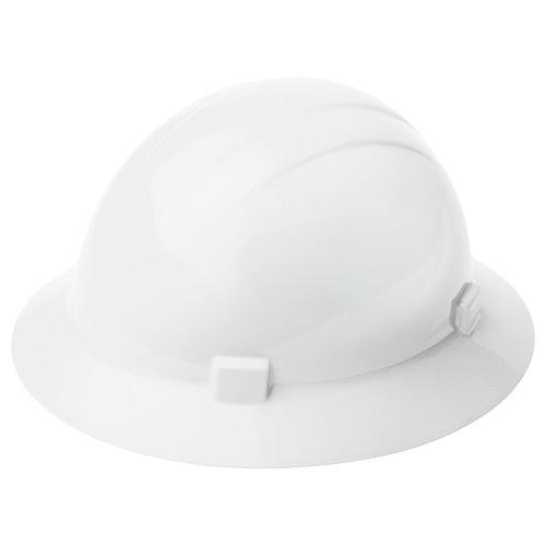 Americana Hard hat, 4-pt ratchet, full brim, non vented, color: white