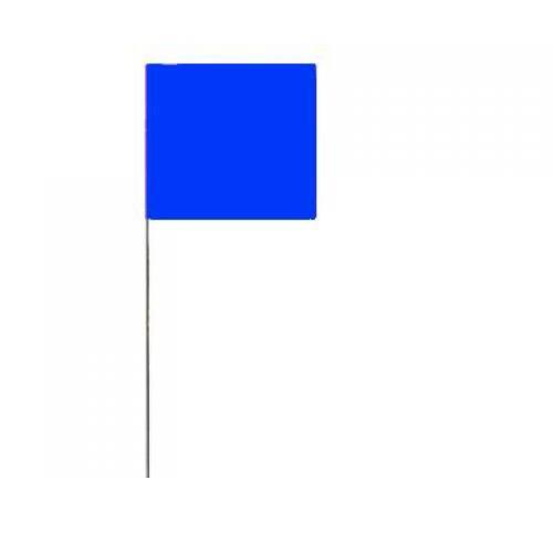 Stake flags, metal staff, color: blue, 2-1⁄2" x 3-1⁄2" flags on a 21" stake, 100/bundle